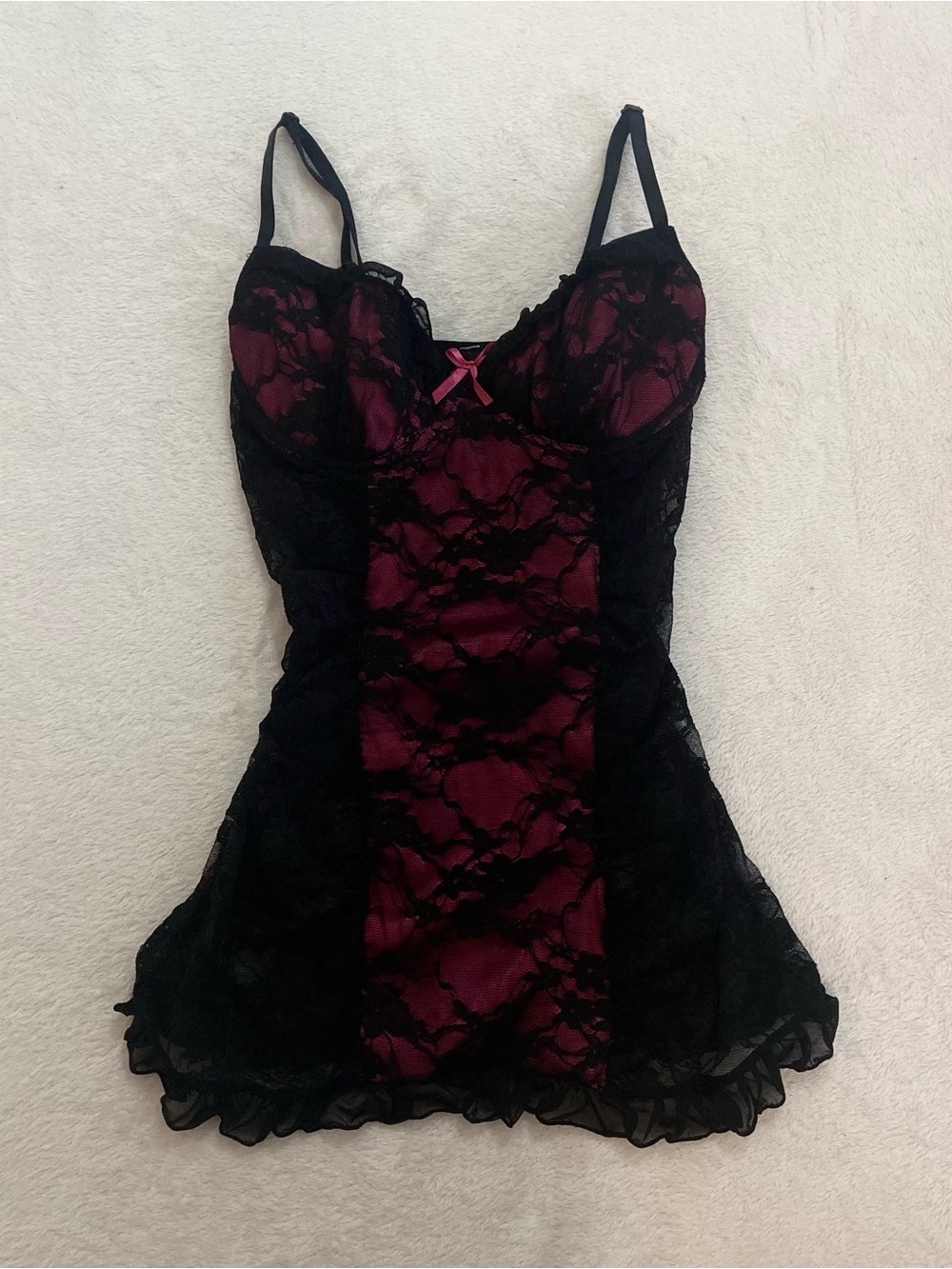 y2k sheer lace lingerie top